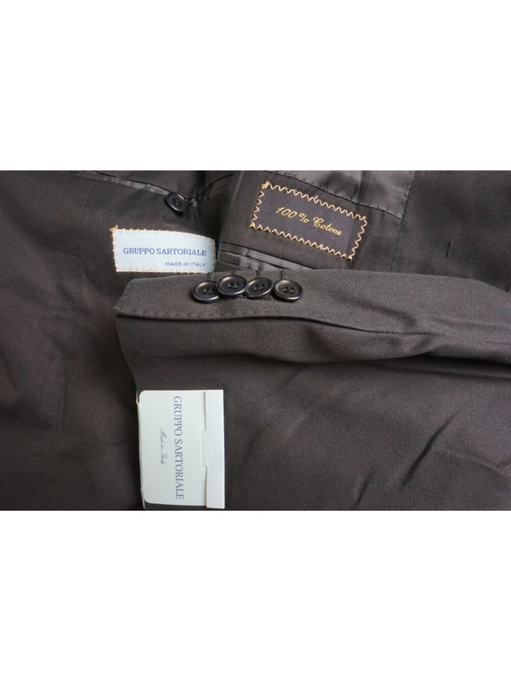 Gruppo Sartoriale Blue 100% Cotton 2 Pc Suit Jacket Pants Sz 44R Brand New